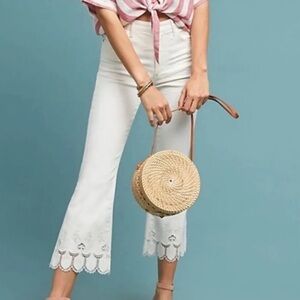 Pilcro and the Letterpress White Boot Cut Jeans